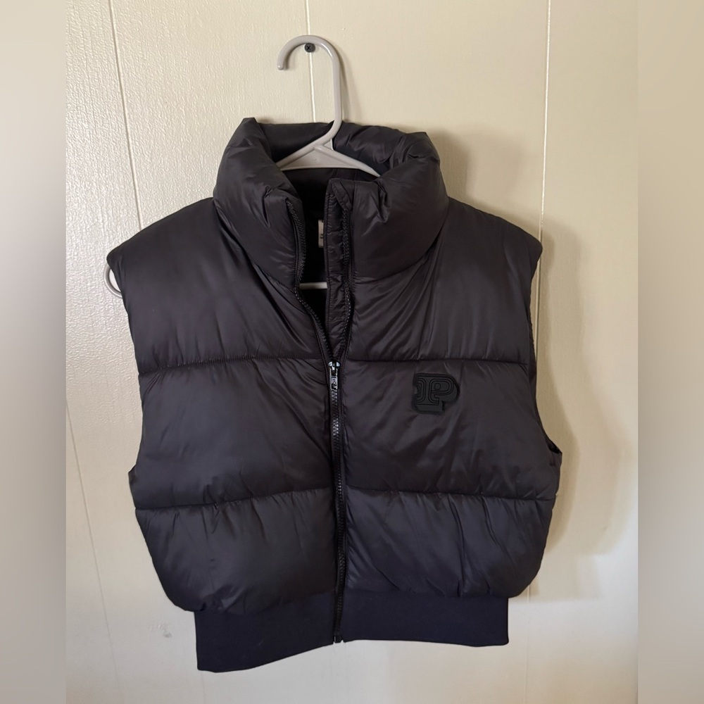 Women’s PINK Black Puffer Vest NWOT